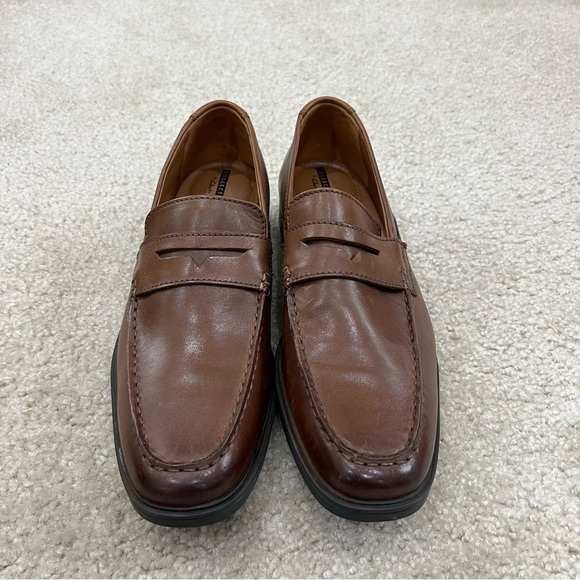 Clarks Collection Men Brown Cushion Toe Tilden Way Leather Loafers Shoes Men 9, - Picture 7 of 16